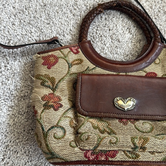 Fossil Tapestry Floral Patterned Brown and Tan Handbag - Picture 2 of 8